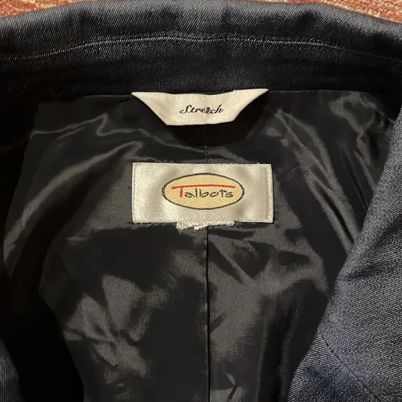 Talbots Stretch Dark Chambray Blazer - Picture 3 of 11